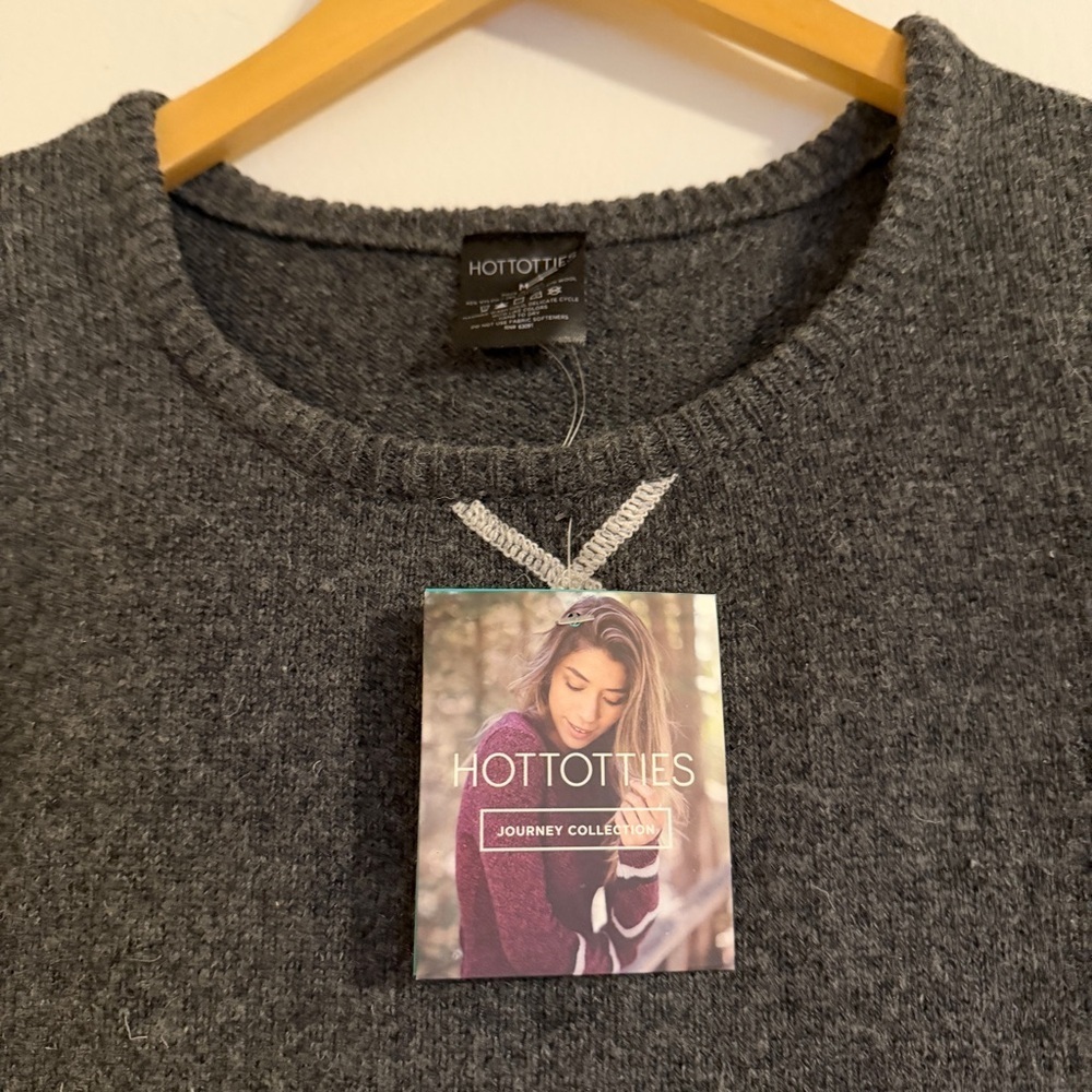 NWT Hottotties Cozy Sweater Dress gray pink women M wool blend - Picture 7 of 9